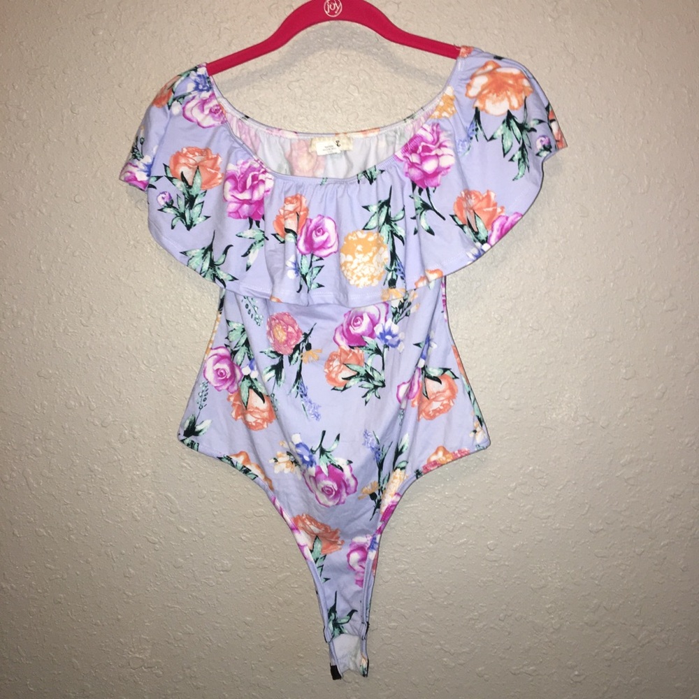 Floral off the shoulder bodysuit